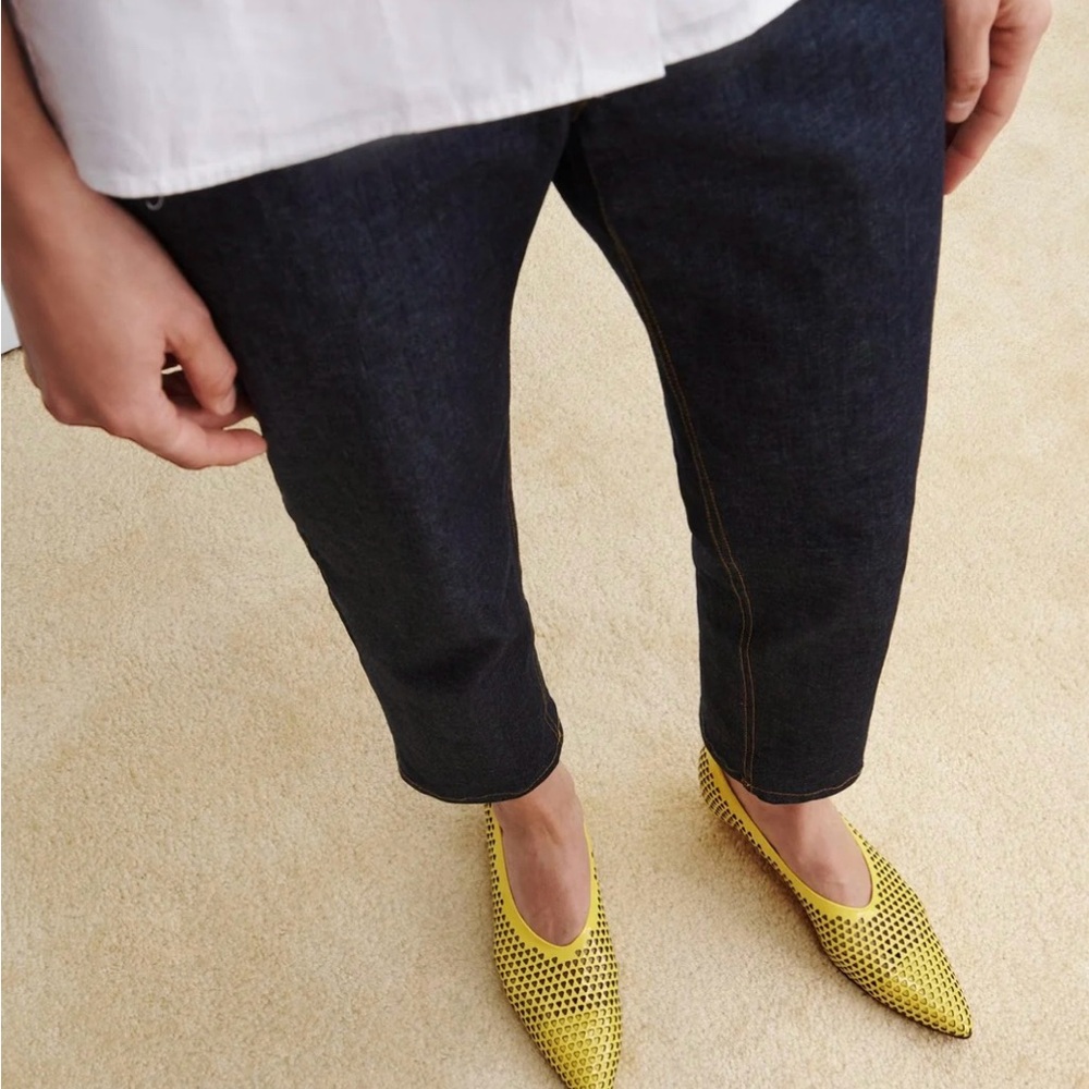 Rachel Comey Clemmie Kitten S-Punch Yellow Perforated Heels - Picture 6 of 10